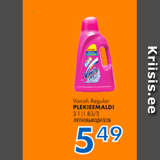 Allahindlus - Vanish Regular PLEKIEEMALDI 3 l