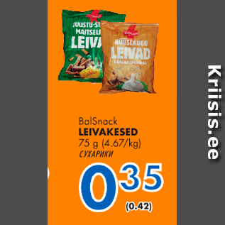 Allahindlus - BalSnack LEIVAKESED 75 g