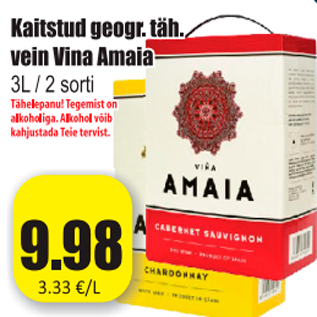 Allahindlus - Kaitstud geogr.täh. vein Vina Amaia