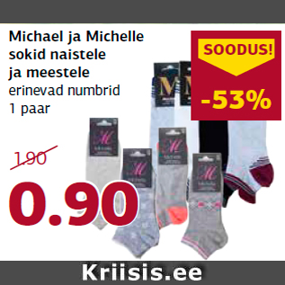 Allahindlus - Michael ja Michelle sokid naistele ja meestele