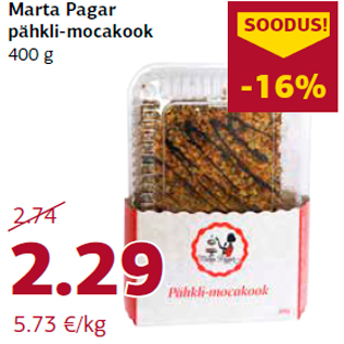 Allahindlus - Marta Pagar pähkli-mocakook 400 g