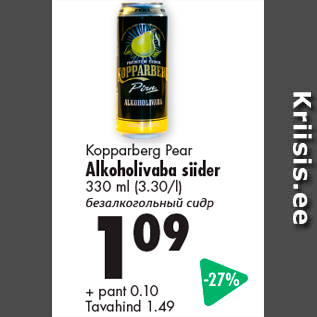 Allahindlus - Kopparberg Pear Alkoholivaba siider