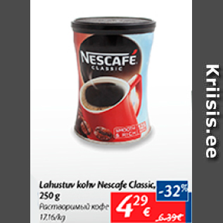 Allahindlus - Lahustuv kohv Nescafe Classic, 250 g