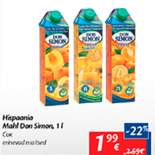 Allahindlus - Hispaania Mahl Don Simon, 1 l