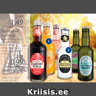 Allahindlus - Karastusjook Fentimans - 1,49; Toonik Fentimans - 0,99