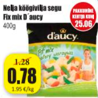 Allahindlus - Nelja köögivilja segu Fix mix D´aucy 400 g