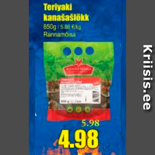 Allahindlus - Teriyaki kanašašlõkk