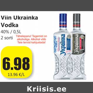 Allahindlus - Viin Ukrainka Vodka