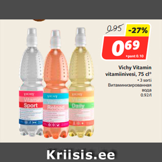 Allahindlus - Vichy Vitamin vitamiinivesi, 75 cl*