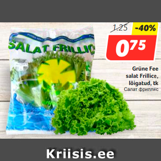 Allahindlus - Grüne Fee salat Frillice, lõigatud, tk