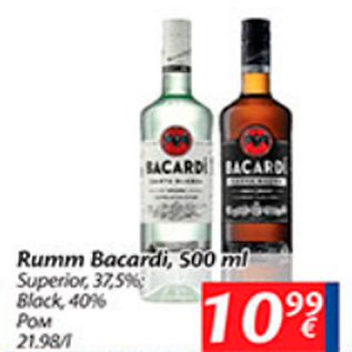 Allahindlus - Rumm Bacardi, 500 ml