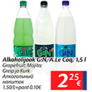 Allahindlus - Alkoholijook G:N, A. Le Coq, 1,5 l