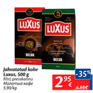 Allahindlus - Jahvatatud kohv Luxus, 500 g