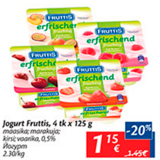 Allahindlus - Jogurt Fruttis, 4 tk x 125 g