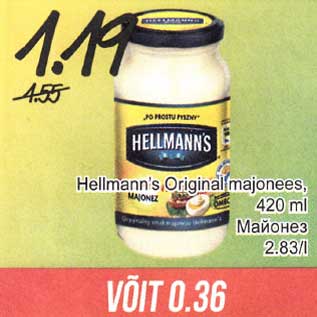 Allahindlus - Hellmann`s Original majonees, 420 g