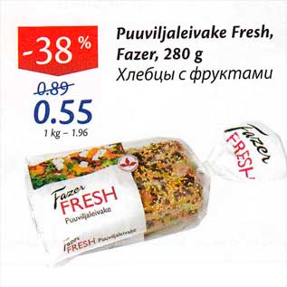 Allahindlus - Puuviljaleivake Fresh Fazer, 280 g