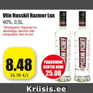 Allahindlus - Viin Russkii Razmer Lux