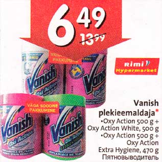 Allahindlus - Vanish plekieemaldaja* .Оху Action 500 g + Оху Action White, 500 g .Оху Action 500 g + Оху Action Extra Hygiene,470 g