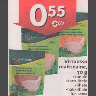 Allahindlus - Virtuosso maitseaine,70g .kanale . kartulitele .lihale . hakklihale