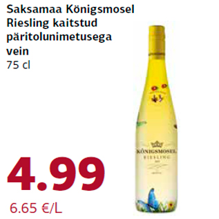 Allahindlus - Saksamaa Königsmosel Riesling kaitstud päritolunimetusega vein 75 cl