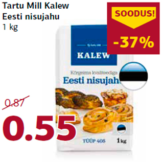 Allahindlus - Tartu Mill Kalew Eesti nisujahu 1 kg