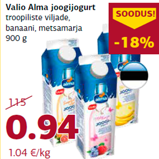 Allahindlus - Valio Alma joogijogurt