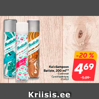 Allahindlus - Kuivšampoon Batiste, 200 ml**