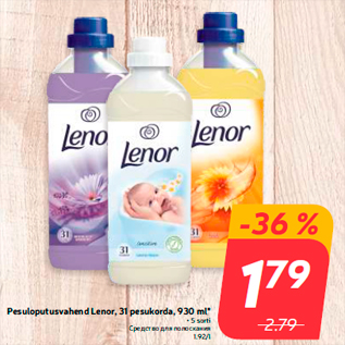 Allahindlus - Pesuloputusvahend Lenor, 31 pesukorda, 930 ml*