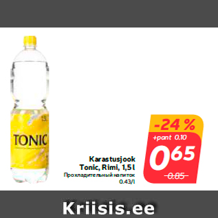 Allahindlus - Karastusjook Tonic, Rimi, 1,5 l