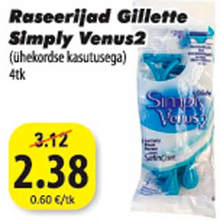 Allahindlus - Raseerijad Gillette Simply Venus2