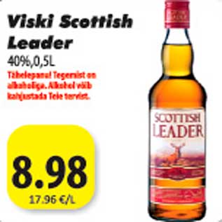 Allahindlus - Viski Scottish Leader 40%, 0,5L