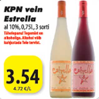 Allahindlus - KPN vein Estrella al 10%, 0,75L