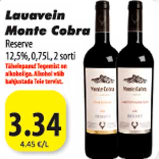 Allahindlus - Lauavein Monte Cobra Reserve 12,5%, 0,75L