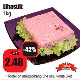 Allahindlus - Lihasült 1kg