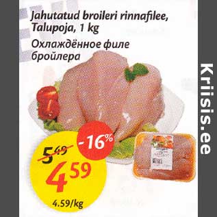 Allahindlus - Jahutatud broileri rinnаfilее,Talupoja, 1 kg