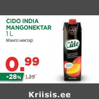 Allahindlus - CIDO INDIA MANGONEKTAR 1 L