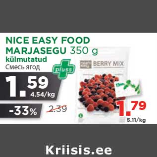 Allahindlus - NICE EASY FOOD MARJASEGU 350 g