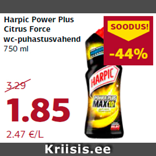 Allahindlus - Harpic Power Plus Citrus Force wc-puhastusvahend 750 ml