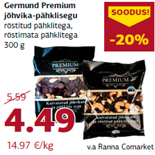 Allahindlus - Germund Premium jõhvika-pähklisegu