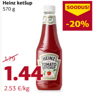 Allahindlus - Heinz ketšup 570 g