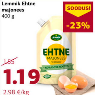 Allahindlus - Lemmik Ehtne majonees 400 g