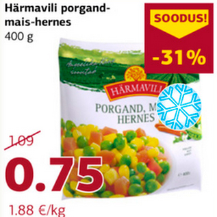 Allahindlus - Härmavili porgandmais- hernes 400 g