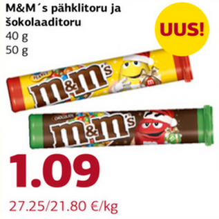 Allahindlus - M&M´s pähklitoru ja šokolaaditoru