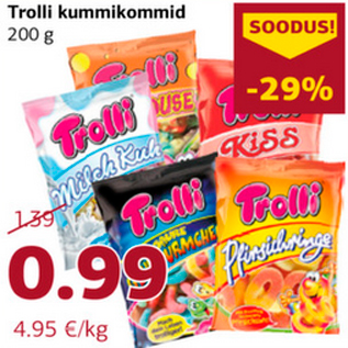 Allahindlus - Trolli kummikommid 200 g