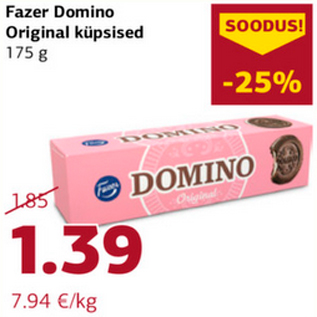 Allahindlus - Fazer Domino Original küpsised 175 g