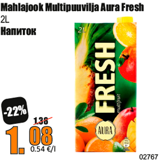 Allahindlus - Mahlajook Multipuuvilja Aura Fresh 2L