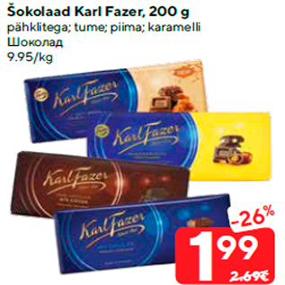 Allahindlus - Šokolaad Karl Fazer, 200 g