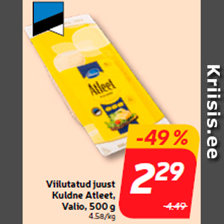 Allahindlus - Viilutatud juust Kuldne Atleet, Valio, 500 g