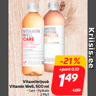 Allahindlus - Vitamiinijook Vitamin Well, 500 ml