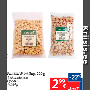 Allahindlus - Pähklid Mini Day, 200 g